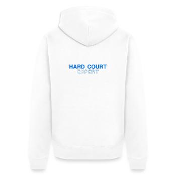 Tennis Shirt Hard Court Design Miami Melbourne - Unisex Premium Bio Zip Hoodie - Weiß - Hinten - Thijin (182cm)