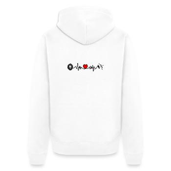 Fréquence cardiaque cardio Lion Sagittaire - Veste à capuche bio Premium Unisexe - blanc - Dos - Thijin (182cm)