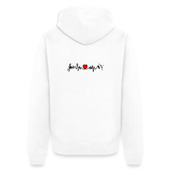 Heart rate cardio Scorpio Sagittarius - Unisex Premium Organic Zip Hoodie - white - Back - Thijin (182cm)