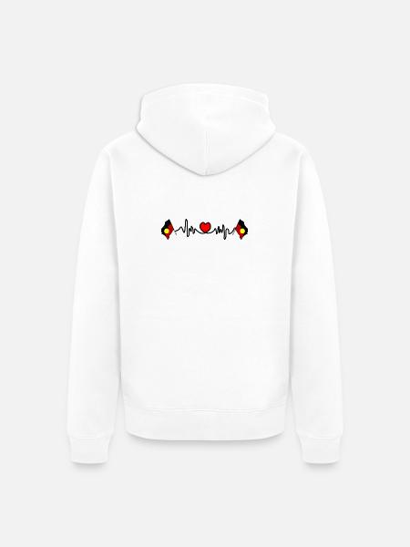 Herzfrequenz-Cardio für Aborigines - Unisex Premium Bio Zip Hoodie - Weiß