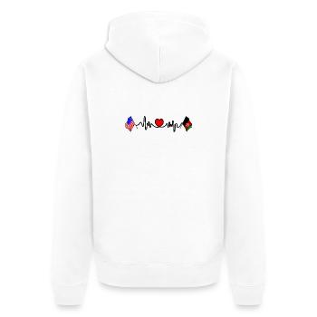 Cardio Heart Flag USA flag Afghanistan - Unisex Premium Organic Zip Hoodie - white - Back - Thijin (182cm)