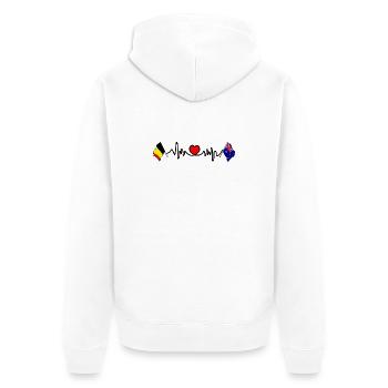 Cardio heart Drapeau Belgique, drapeau Australie - Veste à capuche bio Premium Unisexe - blanc - Dos - Thijin (182cm)