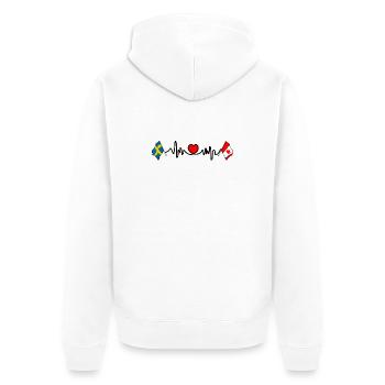 Cardio heart Drapeau Suède, drapeau Canada - Veste à capuche bio Premium Unisexe - blanc - Dos - Thijin (182cm)