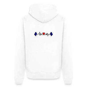 Cardio fréquence cardiaque pour l’Alaska - Veste à capuche bio Premium Unisexe - blanc - Dos - Thijin (182cm)