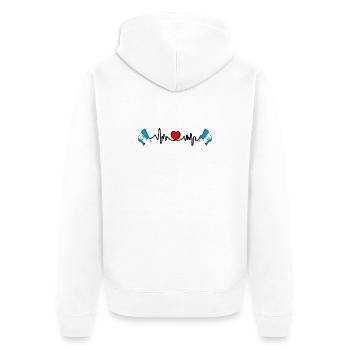 Cardio fréquence cardiaque pour le Guatemala - Veste à capuche bio Premium Unisexe - blanc - Dos - Thijin (182cm)