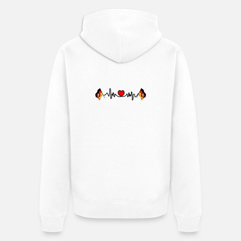 Fréquence cardiaque cardio Basse-Saxe - Veste à capuche bio Premium Unisexe - blanc