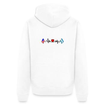 Cardio Heart Flag USA, Argentina - Unisex Premium Organic Zip Hoodie - white - Back - Thijin (182cm)