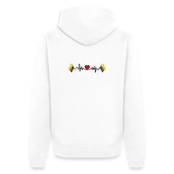 Cardio de fréquence cardiaque pour l’Équateur - Veste à capuche bio Premium Unisexe - blanc - Dos - Thijin (182cm)