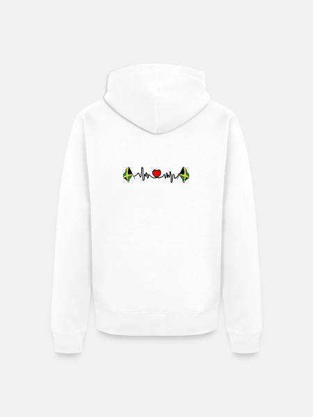 Herzfrequenz-Cardio für Jamaika - Unisex Premium Bio Zip Hoodie - Weiß