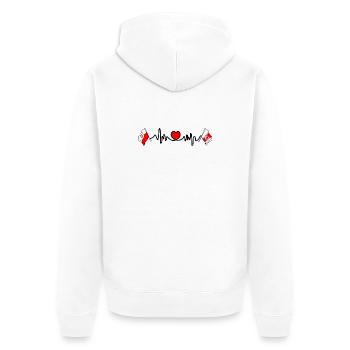 Cardio cardio drapeau Pologne, Poméranie occidentale - Veste à capuche bio Premium Unisexe - blanc - Dos - Thijin (182cm)