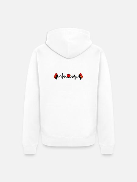 Herzfrequenz-Cardio für Angola - Unisex Premium Bio Zip Hoodie - Weiß