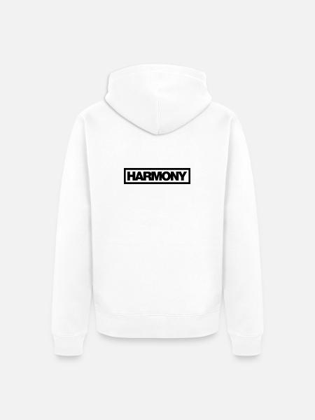 Typo HARMONY Contour 1C - Unisex Premium Organic Zip Hoodie - white