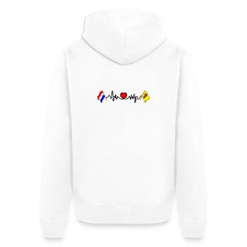 Cardio coeur Drapeau Pays-Bas, Hollande méridionale - Veste à capuche bio Premium Unisexe - blanc - Dos - Thijin (182cm)