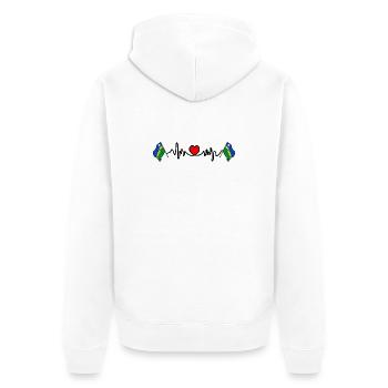 Cardio fréquence cardiaque pour la province du Flevoland - Veste à capuche bio Premium Unisexe - blanc - Dos - Thijin (182cm)