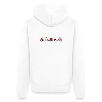 Cardio coeur Drapeau Pays-Bas, Brabant-Septentrional - Veste à capuche bio Premium Unisexe - blanc - Dos - Thijin (182cm)