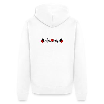 Cardio fréquence cardiaque pour Namur Belgique - Veste à capuche bio Premium Unisexe - blanc - Dos - Thijin (182cm)