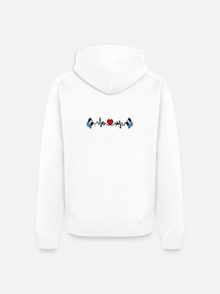 Herzfrequenz-Cardio für den Aargau Schweiz - Unisex Premium Bio Zip Hoodie - Weiß