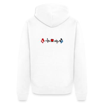 Cardio cardio Drapeau Suisse et drapeau Argovie - Veste à capuche bio Premium Unisexe - blanc - Dos - Thijin (182cm)