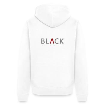 BLACK avec style - Veste à capuche bio Premium Unisexe - blanc - Dos - Thijin (182cm)