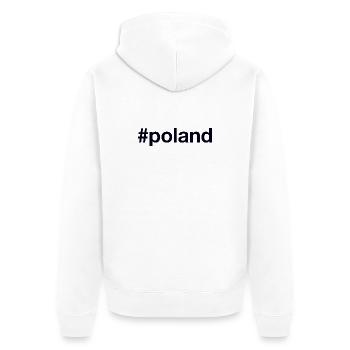 POLAND Hashtag Polen - Unisex Premium Bio Zip Hoodie - Weiß - Hinten - Thijin (182cm)