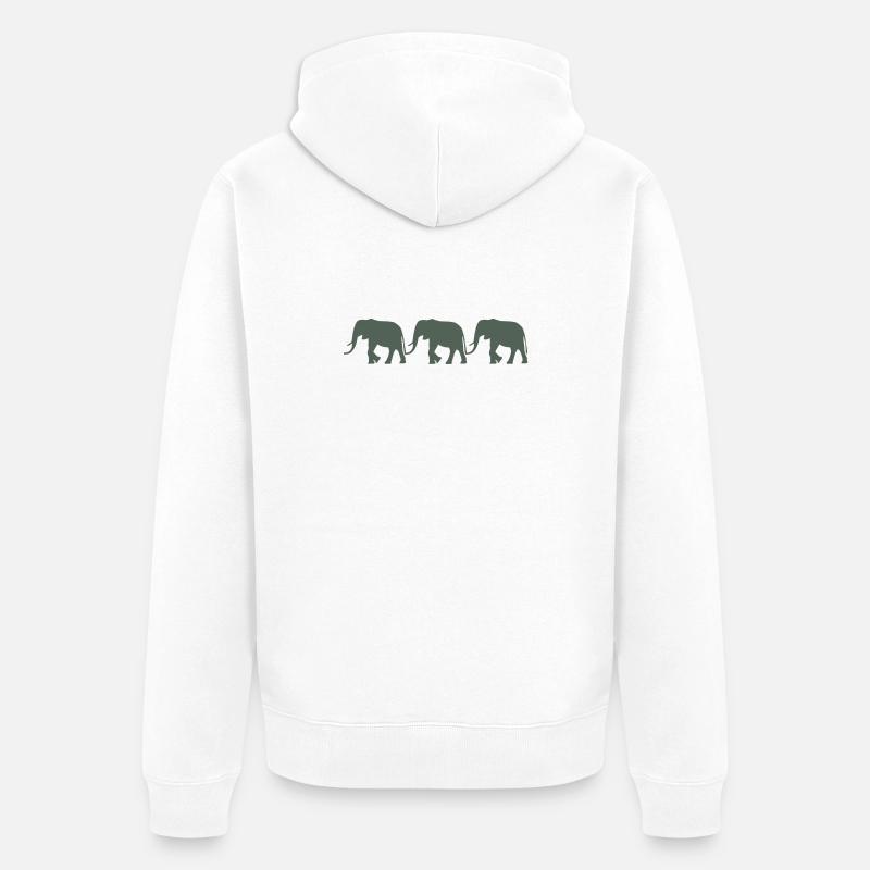 Éléphants - Veste à capuche bio Premium Unisexe - blanc