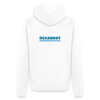 OCEANBOY - Unisex Premium Organic Zip Hoodie - white - Back - Thijin (182cm)