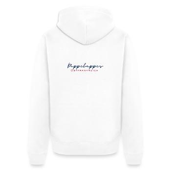 dippelappes - Unisex Premium Bio Zip Hoodie - Weiß - Hinten - Thijin (182cm)