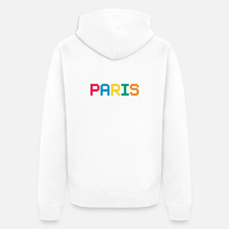 PARIS Pixel - Veste à capuche bio Premium Unisexe - blanc