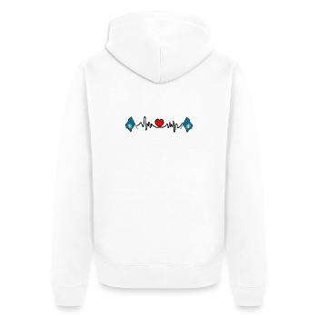 Cardio de fréquence cardiaque pour le Dakota du Sud - Veste à capuche bio Premium Unisexe - blanc - Dos - Thijin (182cm)
