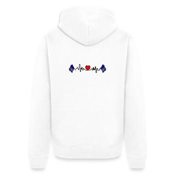 Herzfrequenz-Cardio für Michigan - Unisex Premium Bio Zip Hoodie - Weiß - Hinten - Thijin (182cm)