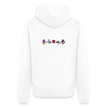 Cardio heart avec drapeau des États-Unis et drapeau de la Géorgie - Veste à capuche bio Premium Unisexe - blanc - Dos - Thijin (182cm)