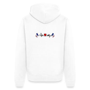 Cardio de fréquence cardiaque pour l’Iowa - Veste à capuche bio Premium Unisexe - blanc - Dos - Thijin (182cm)