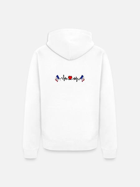 Heart rate cardio for Iowa - Unisex Premium Organic Zip Hoodie - white