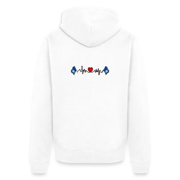 Cardio fréquence cardiaque pour Lousiane - Veste à capuche bio Premium Unisexe - blanc - Dos - Thijin (182cm)