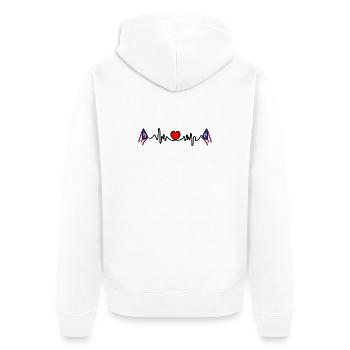 Herzfrequenz-Cardio für Ohio - Unisex Premium Bio Zip Hoodie - Weiß - Hinten - Thijin (182cm)