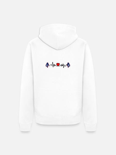 Herzfrequenz-Cardio für Wyoming - Unisex Premium Bio Zip Hoodie - Weiß