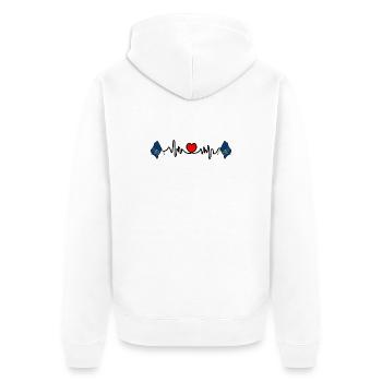 Fréquence cardiaque cardio pour le Dakota du Nord - Veste à capuche bio Premium Unisexe - blanc - Dos - Thijin (182cm)