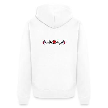 Fréquence cardiaque cardio pour la Caroline du Nord - Veste à capuche bio Premium Unisexe - blanc - Dos - Thijin (182cm)