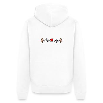 Herzfrequenz-Cardio für Maryland - Unisex Premium Bio Zip Hoodie - Weiß - Hinten - Thijin (182cm)