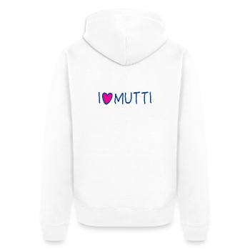 Mama I love Mutti Spruch Muttertag - Unisex Premium Bio Zip Hoodie - Weiß - Hinten - Thijin (182cm)