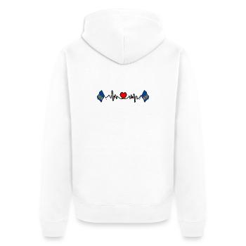 Heart rate cardio from Oslo - Unisex Premium Organic Zip Hoodie - white - Back - Thijin (182cm)