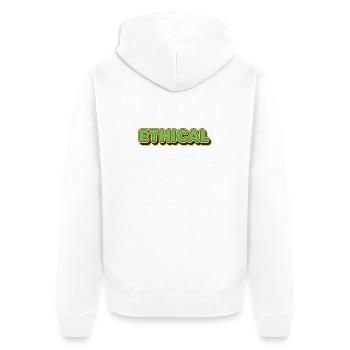 Ethical Glow Typo - Unisex Premium Organic Zip Hoodie - white - Back - Thijin (182cm)