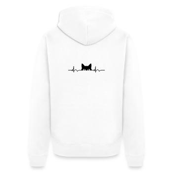 ECG du chat Fréquence cardiaque Battement de cœur - Veste à capuche bio Premium Unisexe - blanc - Dos - Thijin (182cm)