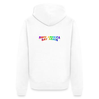 Make America Gay Again - Unisex Premium Organic Zip Hoodie - white - Back - Thijin (182cm)