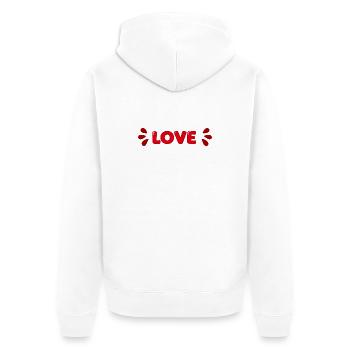 Love Red Bubbles - Unisex Premium Organic Zip Hoodie - white - Back - Thijin (182cm)
