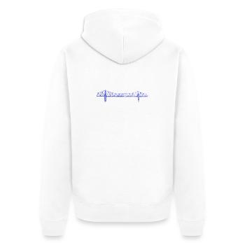 Rendsburger Hochbrücke – Urban Scribble Art Design - Unisex Premium Bio Zip Hoodie - Weiß - Hinten - Thijin (182cm)
