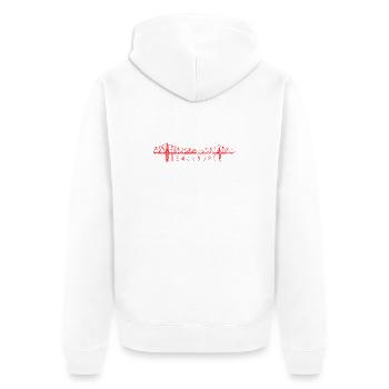Rendsburg Hochbrücke – Typografie Scribble Design  - Unisex Premium Bio Zip Hoodie - Weiß - Hinten - Thijin (182cm)