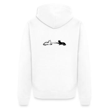 Katzen Berührung Pfoten Michelangelo - Unisex Premium Bio Zip Hoodie - Weiß - Hinten - Thijin (182cm)