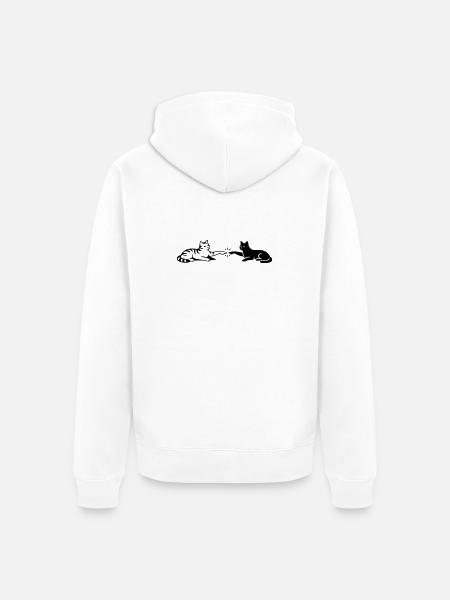Cats Touch Paws Michelangelo - Unisex Premium Organic Zip Hoodie - white