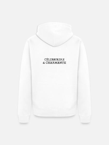 Célibataire et charmante - Veste à capuche bio Premium Unisexe - blanc